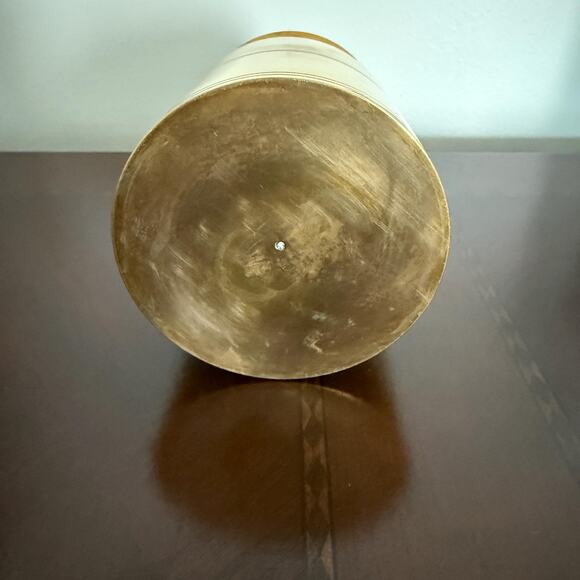 Vintage Brass Water Pot Vase India 5 InchTall 4 Inch Base Brass Home Decor - Picture 4 of 7